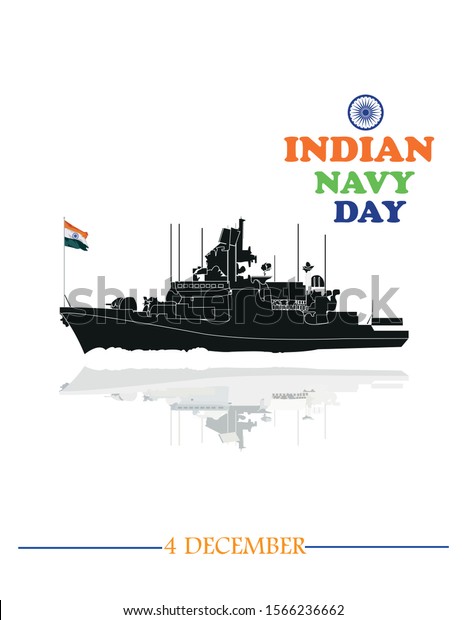 Vector\
illustration of Indian navy day, 4 th\
December.