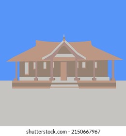 Vector illustration of an Indian one-story house.