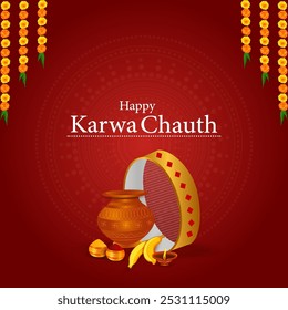 Vektorgrafik des indischen Puja Thali für das Karwa Chauth Feiertagsfestival in Indien