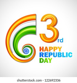 vector illustration of Indian Republic Day celebrating 63rd year