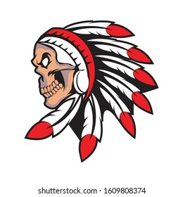 Vector illustration of an indian skull