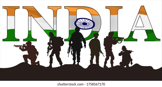 vector illustration of Indian soldiers