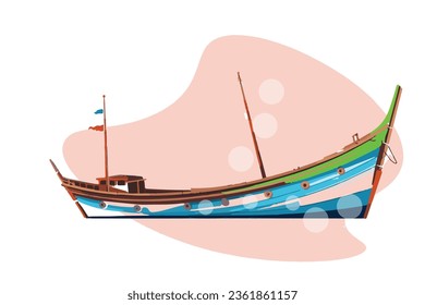 Vector illustration of Indian style fishing boat 