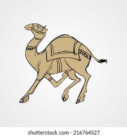 Vector illustration of indian traditional camel