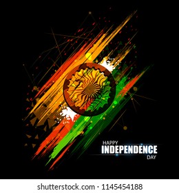 vector illustration of Indian tricolor background for 15th August Happy Independence Day of India