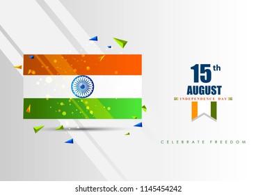 vector illustration of Indian tricolor background for 15th August Happy Independence Day of India