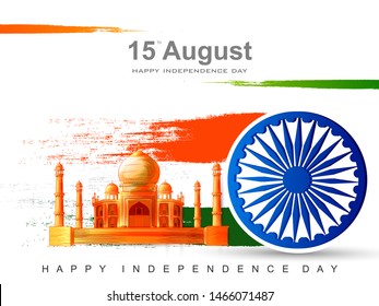 vector illustration of Indian tricolor background for 15th August Happy Independence Day of India