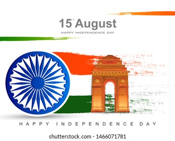 vector illustration of Indian tricolor background for 15th August Happy Independence Day of India