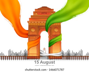 vector illustration of Indian tricolor background for 15th August Happy Independence Day of India