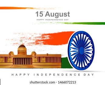 vector illustration of Indian tricolor background for 15th August Happy Independence Day of India