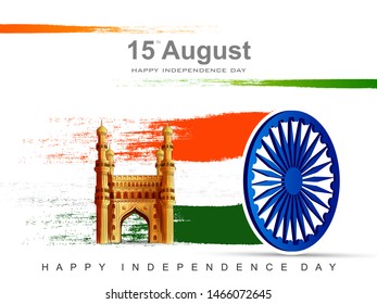 vector illustration of Indian tricolor background for 15th August Happy Independence Day of India