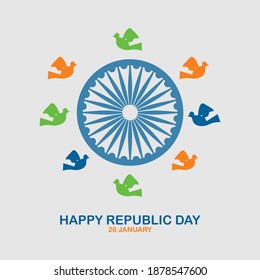 vector illustration of Indian tricolor  background for Happy Republic Day.