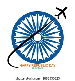 vector illustration of Indian tricolor  background for Happy Republic Day.