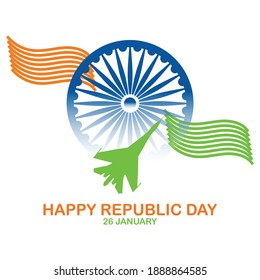ilustración vectorial del fondo tricolor indio para el Día de la República Feliz.