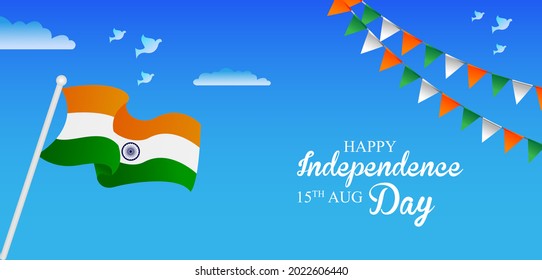 ilustración vectorial del fondo tricolor indio para el 15 de agosto Feliz Día de la Independencia de India