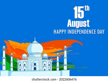 vector illustration of Indian tricolor background for 15th August Happy Independence Day of India