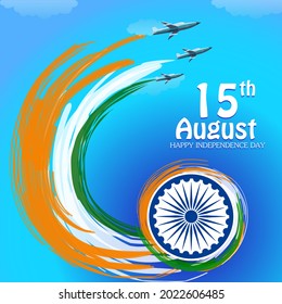 vector illustration of Indian tricolor background for 15th August Happy Independence Day of India