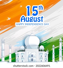 vector illustration of Indian tricolor background for 15th August Happy Independence Day of India