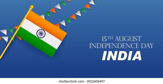 vector illustration of Indian tricolor background for 15th August Happy Independence Day of India