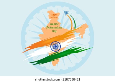 vector illustration of Indian tricolor background for 15th August Happy Independence Day of India