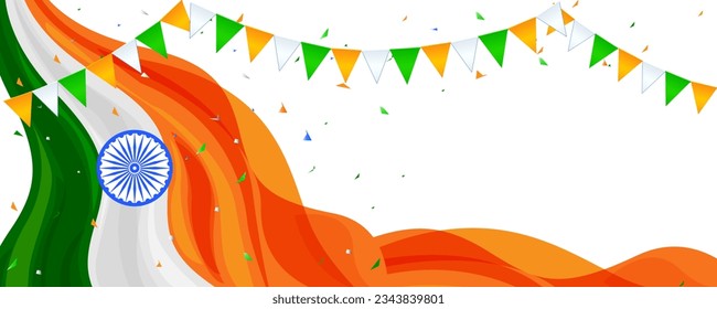 vector illustration of Indian tricolor background for 15th August Happy Independence Day of India