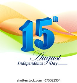 vector illustration of Indian tricolor background for 15th August Happy Independence Day of India