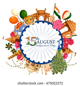 vector illustration of Indian tricolor background for 15th August Happy Independence Day of India