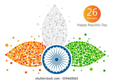 vector illustration of Indian tricolor flag background for Happy Republic Day