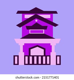 Vector illustration of an Indian two-story house.