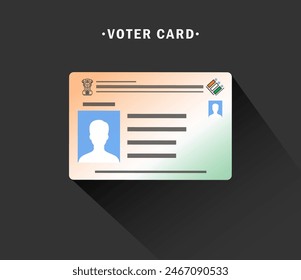 Vector illustration of Indian Voter Identification Card. India's National Voters Day, Concept of Election in India