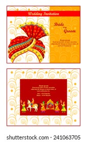 Vector Illustration Indian Wedding Invitation Card Stock Vector ...