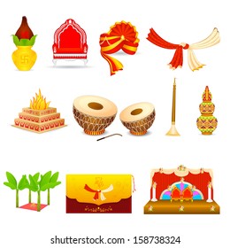 vector illustration of Indian wedding object