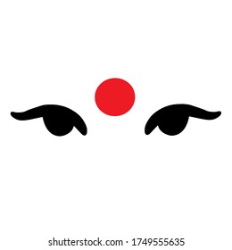 vector illustration of indian woman's eyes, with bindi on her forehead