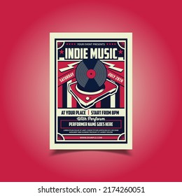 Vektorgrafik von Indie Music Retro Flyer, Poster