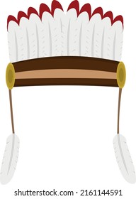 Vector illustration of indigenous hat with plumes