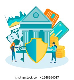 Ilustración vectorial Acceso individual a ahorros y propiedades. Concepto de seguro y ahorro. 