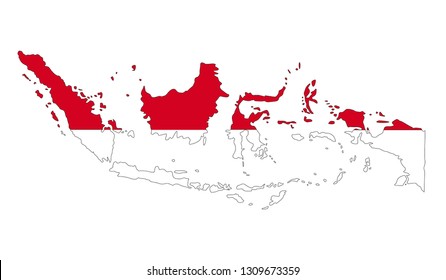 Vector Illustration Indonesia Flag Map Stock Vector (Royalty Free ...