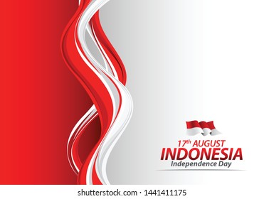 Vector Illustration of Indonesia flag for poster. 17th August Indonesia Independence Day concept.