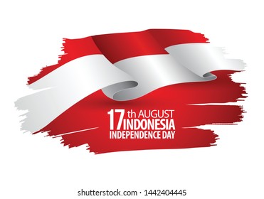 Vector Illustration of Indonesia flag for poster. 17th August Indonesia Independence Day concept. Vector Illustration of Indonesia flag for poster. 17th August Indonesia Independence Day concept.