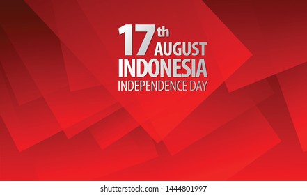 Vector Illustration of Indonesia flag for poster. 17th August Indonesia Independence Day concept.