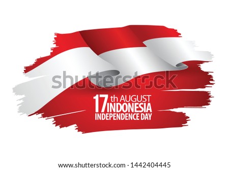 Vector Illustration of Indonesia flag for poster. 17th August Indonesia Independence Day concept.