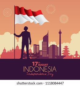 Vector illustration of a Indonesia Independence Day celebrations.