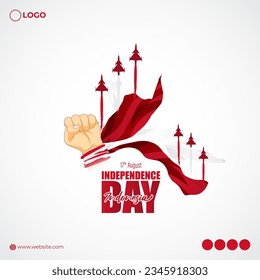 Vector illustration of Indonesia Independence Day social media story feed mockup template