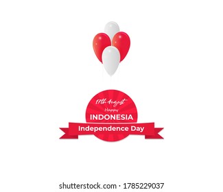 Vector illustration for Indonesia Independence Day-17th August, unity hand with flag background