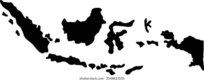 Mapa de la Ilustración vectorial de Indonesia en color negro