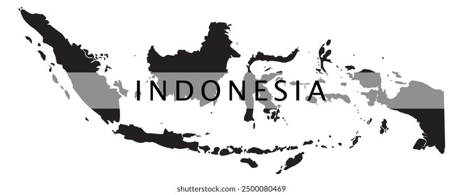 Mapa de la Ilustración vectorial de Indonesia con sus islas
