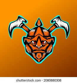 vector illustration of an Indonesian cash mask called a cakil mask.