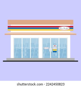 Vector illustration of an Indonesian convenience store (Better known as "mini market" in local terminology)