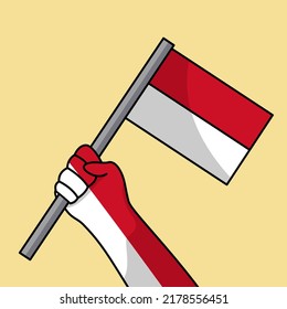 Vector illustration of Indonesian Independence Day with a red and white theme