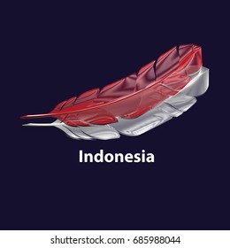 Vector illustration, Indonesian Independence day, red and white feather
